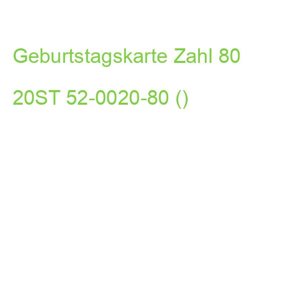 Geburtstagskarte Zahl 80, 20 Stück sortiert 52-0020-80 ()