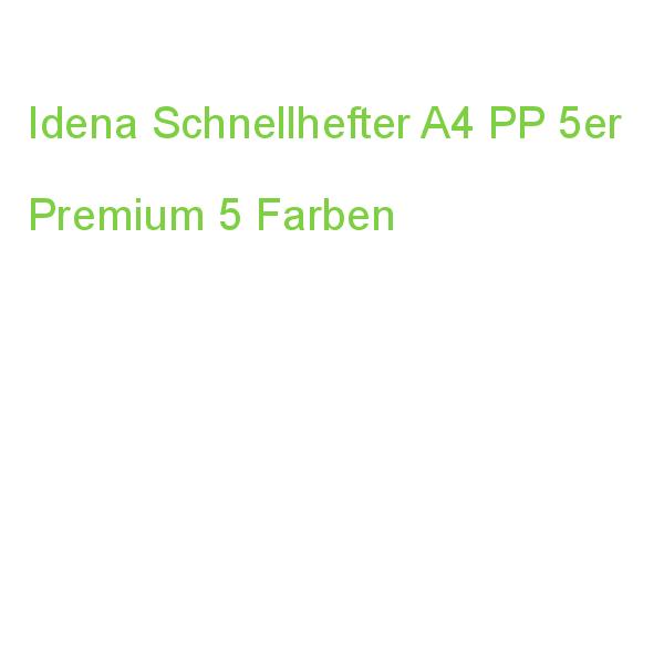 Idena Schnellhefter Premium 250µ weiß blau rot gelb grün DIN A4 5 Stück