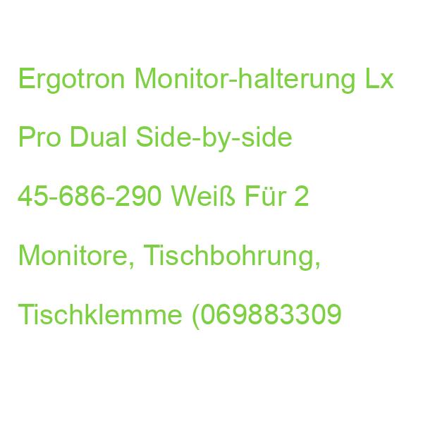 Ergotron Monitor-halterung Lx Pro Dual Side-by-side 45-686-290 Weiß Für 2 Monitore, Tischbohrung, Tischklemme (069883309