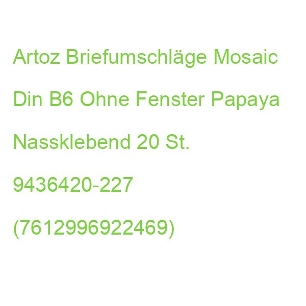 Artoz Briefumschläge Mosaic Din B6 Ohne Fenster Papaya Nassklebend 20 St. 9436420-227 (7612996922469)