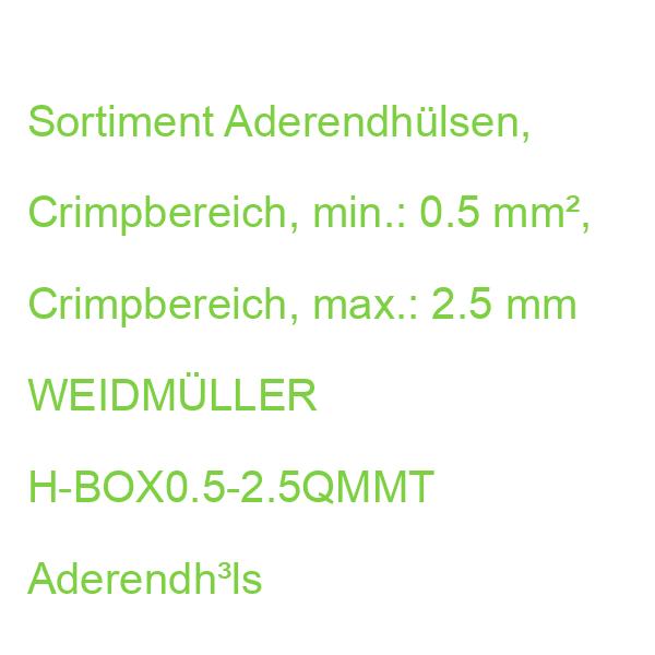 H-BOX 0.5-2.5QMM T Aderendhülse WEIDMÜLLER H-BOX0.5-2.5QMMT Aderendh³lse 9023090000 (4032248233113)