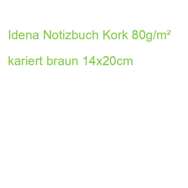 Idena Notizbuch Kork 80g/m² kariert braun 14x20cm