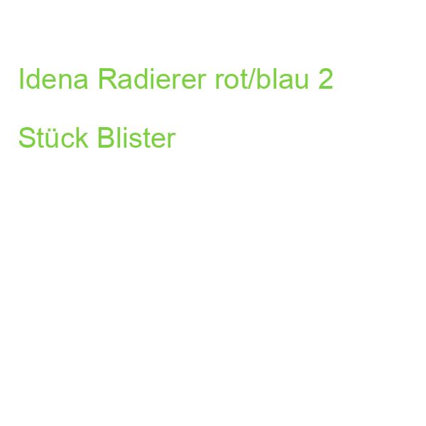 Idena Radierer rot/blau 2 Stück Blister
