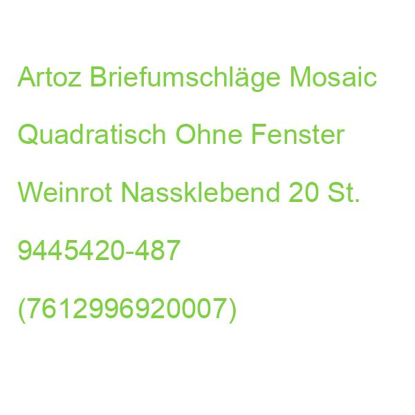 Artoz Briefumschläge Mosaic Quadratisch Ohne Fenster Weinrot Nassklebend 20 St. 9445420-487 (7612996920007)
