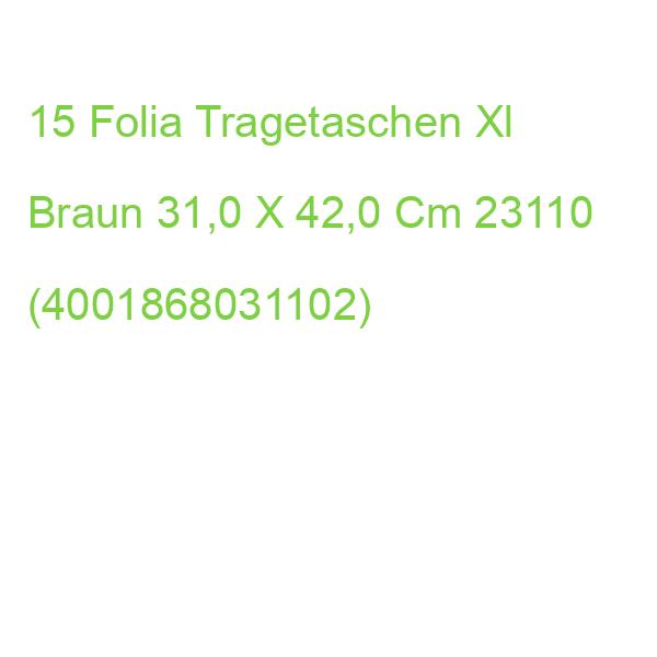 15 Folia Papier-tragetaschen Xl Braun 31,0 X 42,0 Cm 23110 (4001868031102)