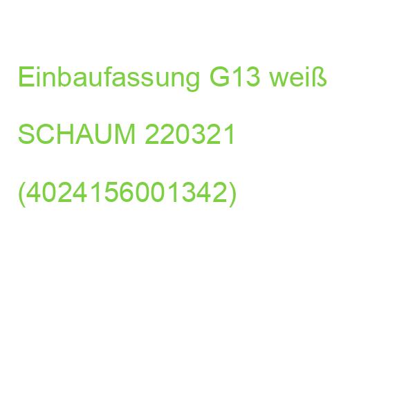 Einbaufassung G13 weiß SCHAUM 220321 (4024156001342)