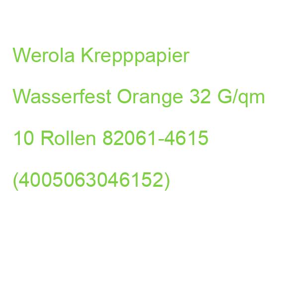Werola Krepppapier Wasserfest Orange 32 G/qm 10 Rollen 82061-4615 (4005063046152)
