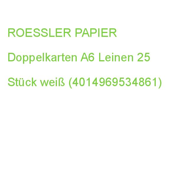 ROESSLER RÖSSLER Doppelkarten Leinen weiß DIN A6 25 Stück (4014969534861)