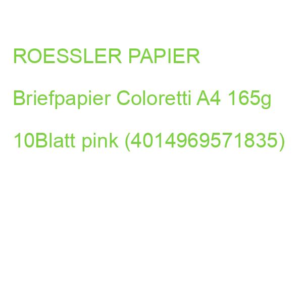 ROESSLER RÖSSLER Briefpapier Coloretti 165g/m² pink 10 Blatt (4014969571835)