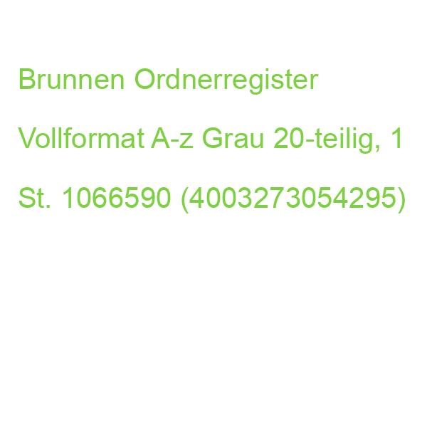 Brunnen Ordnerregister Din A4 Vollformat A-z Grau 20-teilig, 1 St. 1066590 (4003273054295)