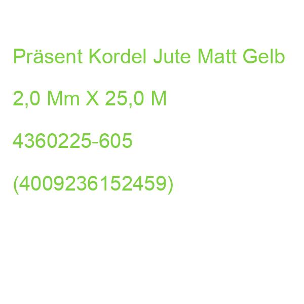 Präsent Kordel Jute Matt Gelb 2,0 Mm X 25,0 M 4360225-605 (4009236152459)