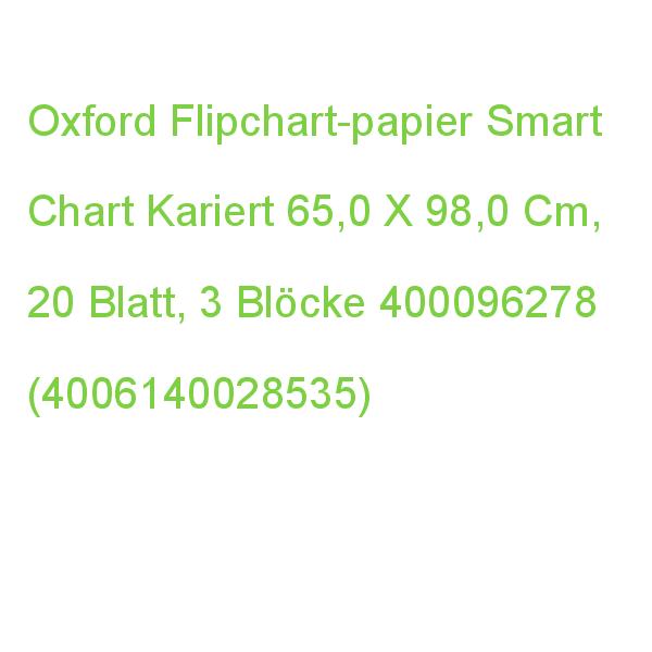 Oxford Flipchart-papier Smart Chart Kariert 65,0 X 98,0 Cm, 20 Blatt, 3 Blöcke 400096278 (4006140028542)