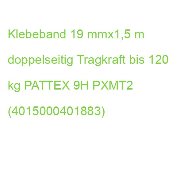 Klebeband 19 mmx1,5 m doppelseitig Tragkraft bis 120 kg PATTEX 9H PXMT2 (4015000401883)