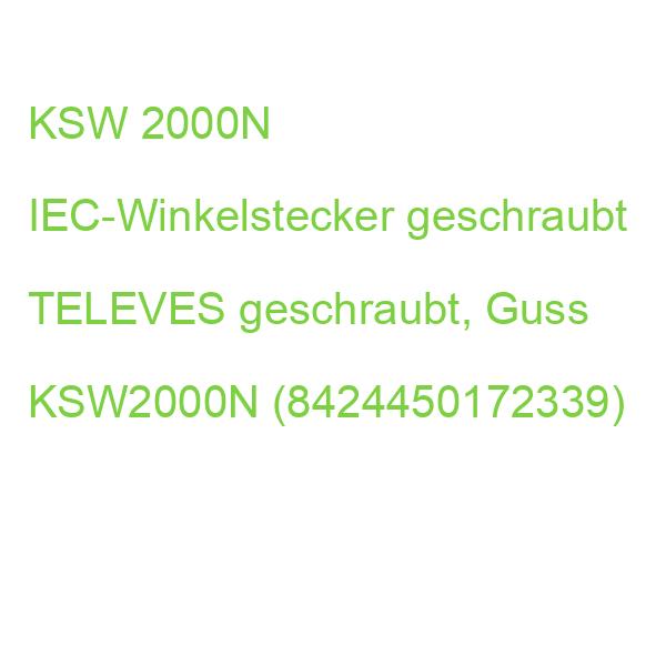 KSW 2000N IEC-Winkelstecker geschraubt TELEVES geschraubt, Guss KSW2000N (8424450172339)