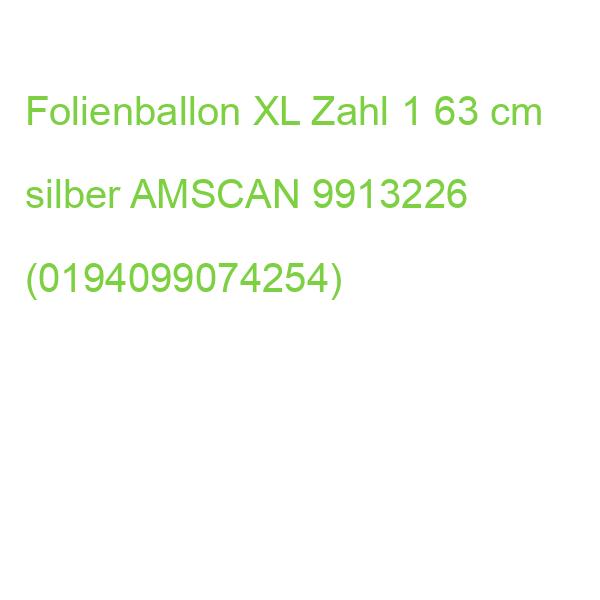 Folienballon XL Zahl 1 63 cm silber AMSCAN 9913226 (0194099074254)