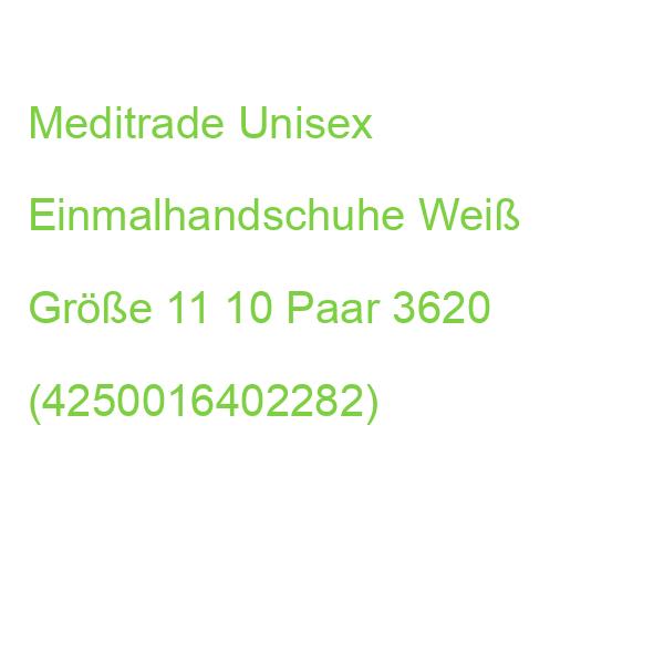 Meditrade Unisex Einmalhandschuhe Weiß Größe 11, 10 Paar 3620 (4250016402282)