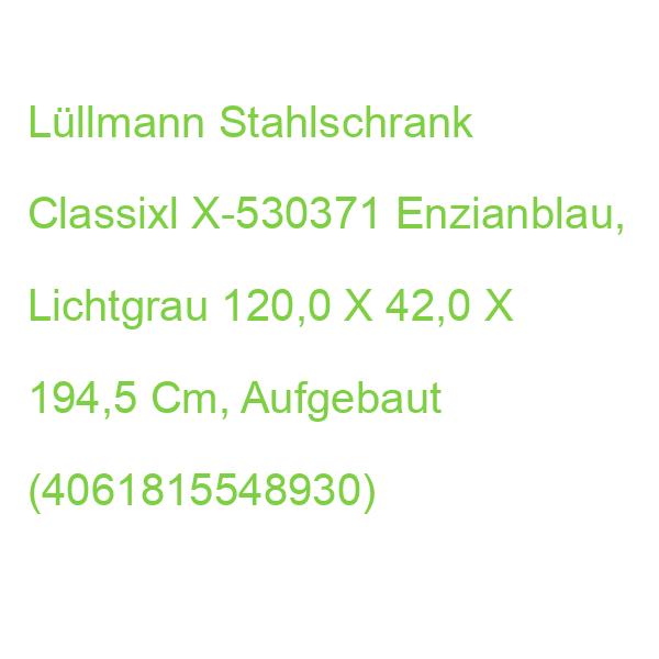 Classix Stahlschrank X-530371 Enzianblau, Lichtgrau 120,0 X 42,0 X 194,5 Cm, Aufgebaut (4061815548930)
