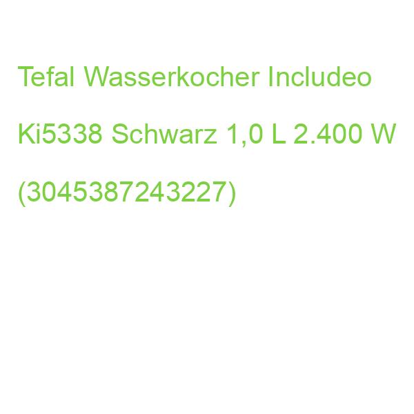 Tefal Wasserkocher Includeo Ki5338 Schwarz 1,0 L 2.400 W (3045387243227)