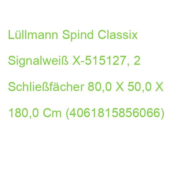 Classix Spind Signalweiß X-515127, 2 Schließfächer 80,0 X 50,0 X 180,0 Cm (4061815856066)