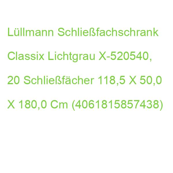 Classix Schließfachschrank Lichtgrau X-520540, 20 Schließfächer 118,5 X 50,0 X 180,0 Cm (4061815857438)