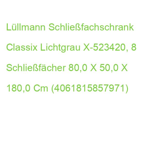Classix Schließfachschrank Lichtgrau X-523420, 8 Schließfächer 80,0 X 50,0 X 180,0 Cm (4061815857971)