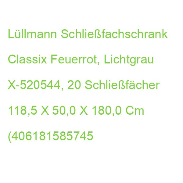 Classix Schließfachschrank Feuerrot, Lichtgrau X-520544, 20 Schließfächer 118,5 X 50,0 X 180,0 Cm (4061815857452)