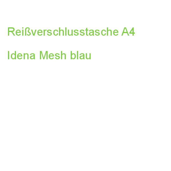 Idena Reißverschlusstasche aus Mesh blau DIN A4