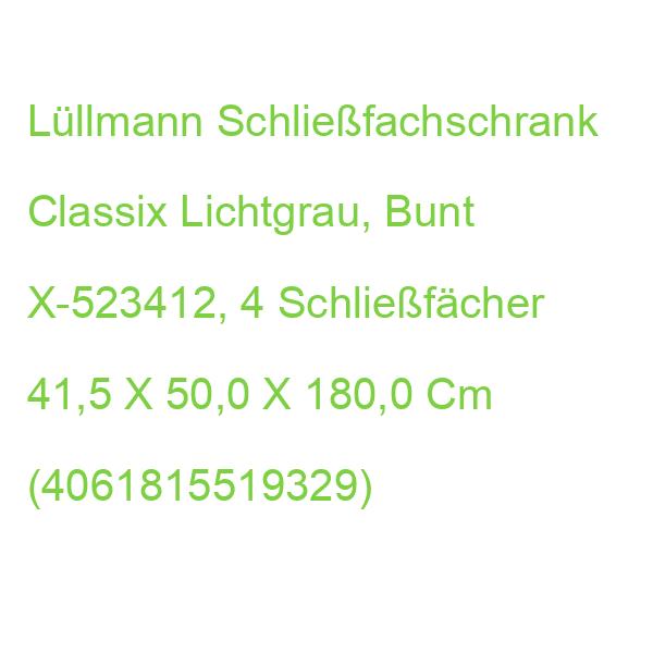 Classix Schließfachschrank Lichtgrau, Bunt X-523412, 4 Schließfächer 41,5 X 50,0 X 180,0 Cm (4061815519329)