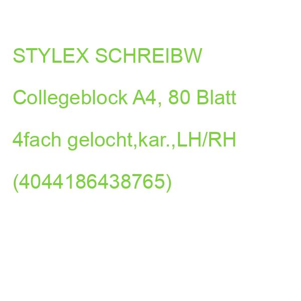 STYLEX Collegeblock kariert DIN A4 80 Blatt