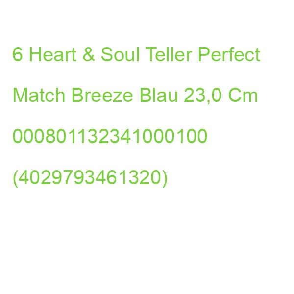 6 Heart & Soul Teller Perfect Match Breeze Blau 23,0 Cm 000801132341000100 (4029793461320)