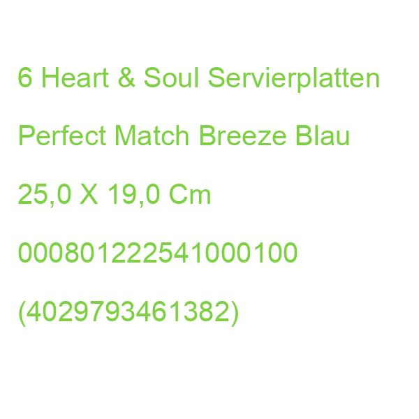 6 Heart & Soul Servierplatten Perfect Match Breeze Blau 25,0 X 19,0 Cm 000801222541000100 (4029793461382)