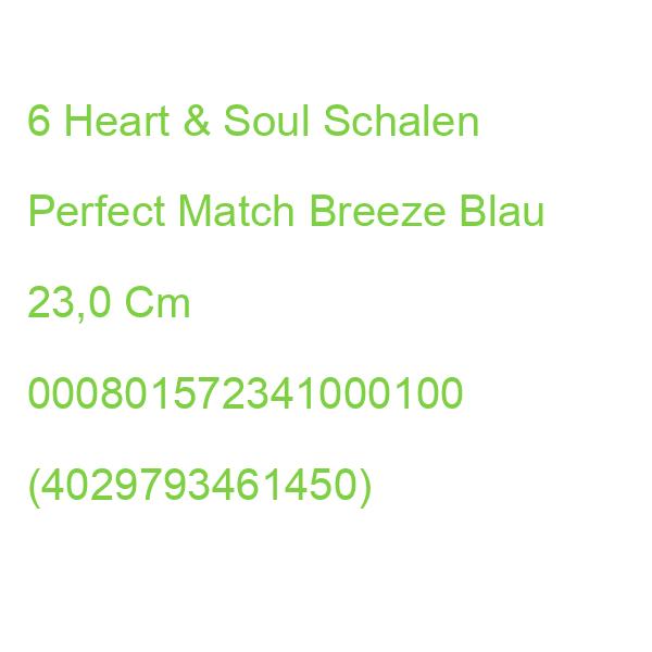 6 Heart & Soul Schalen Perfect Match Breeze Blau 23,0 Cm 000801572341000100 (4029793461450)
