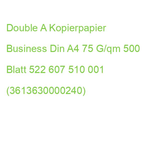 Double A Kopierpapier Business Din A4 75 G/qm 500 Blatt 522 607 510 001 (3613630000240)