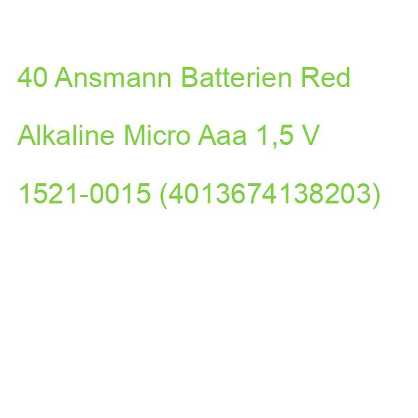 40 Ansmann Batterien Red Alkaline Micro Aaa 1,5 V 1521-0015 (4013674138203)