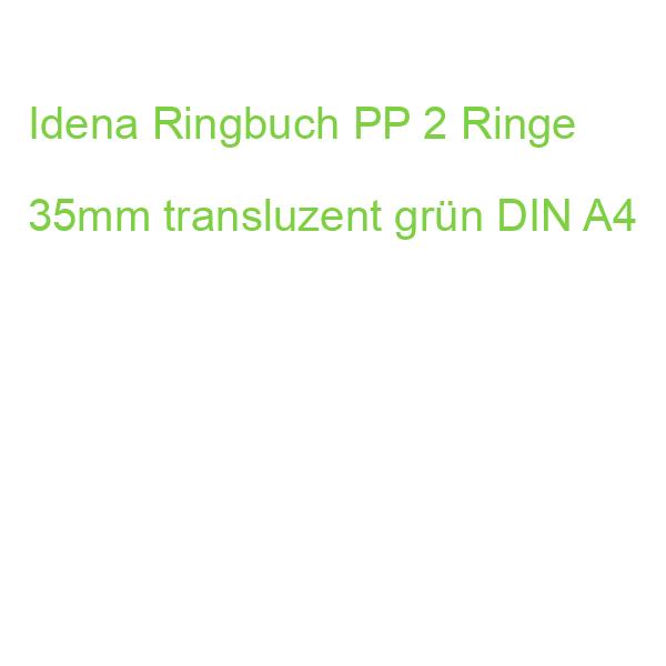 Idena Ringbuch PP 2 Ringe 35mm transluzent grün DIN A4