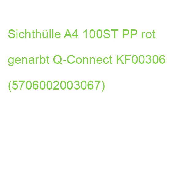 Sichthülle A4, 120 mym genarbt rot 100 Stück Q-CONNECT KF00306 (5706002003067)