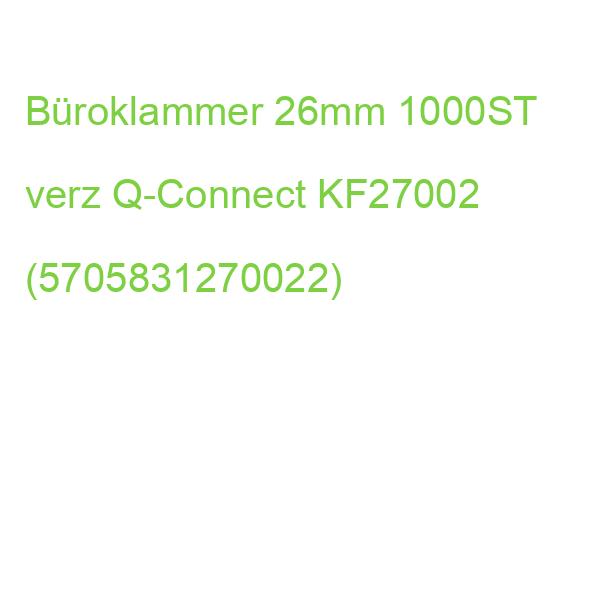 Büroklammern 26 mm glatt verzinkt 1000 Stück Q-CONNECT KF27002 (5705831270022)