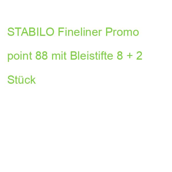 STABILO Fineliner Promo point 88 mit Bleistifte 8 + 2 Stück