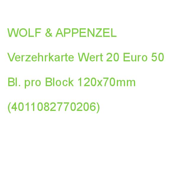 WOLF_EVENT Verzehrkarte 20 Euro-Wert rot 120x70mm 50 Stück (4011082770206)