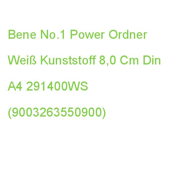 Bene No.1 Power Ordner Weiß Kunststoff 8,0 Cm Din A4 291400WS (9003263550900)