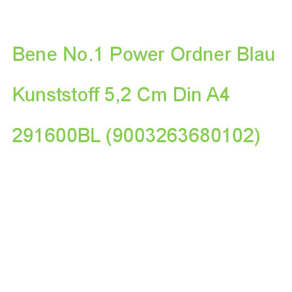 Bene No.1 Power Ordner Blau Kunststoff 5,2 Cm Din A4 291600BL (9003263680102)