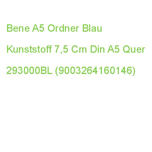 Bene A5 Ordner Blau Kunststoff 7,5 Cm Din A5 Quer 293000BL (9003264160146)