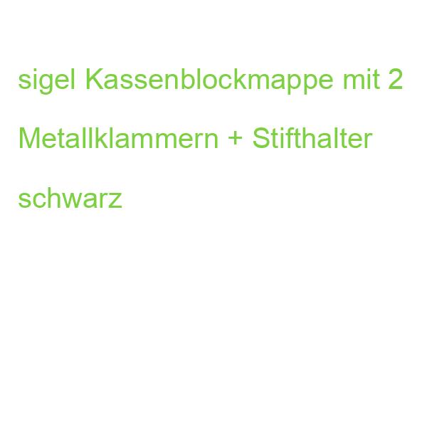 sigel Kassenblockmappe mit 2 Metallklammern + Stifthalter schwarz