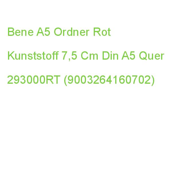 Bene A5 Ordner Rot Kunststoff 7,5 Cm Din A5 Quer 293000RT (9003264160702)
