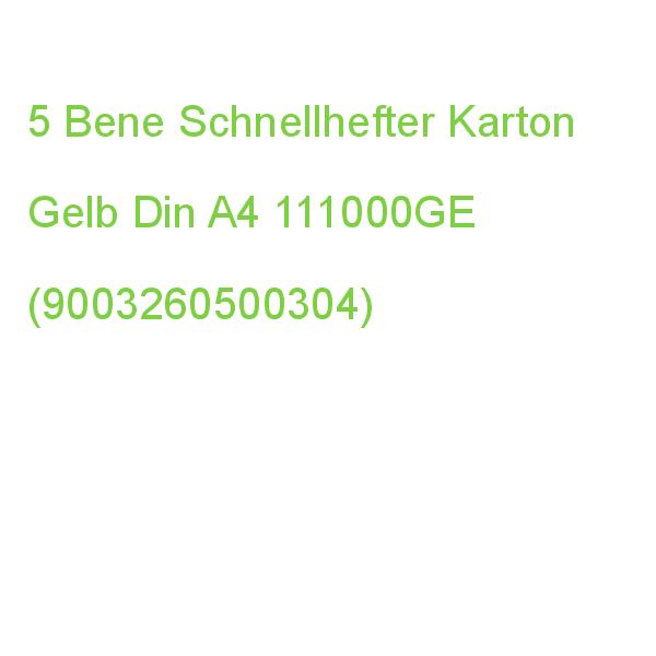 5 Bene Schnellhefter Comba-mappe Karton Gelb Din A4 111000GE (9003260500304)