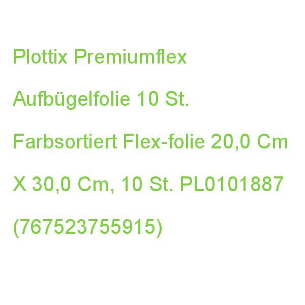 Plottix Premiumflex Aufbügelfolie Farbsortiert Flex-folie 20,0 X 30,0 Cm, 10 St. PL0101887 (0767523755915)