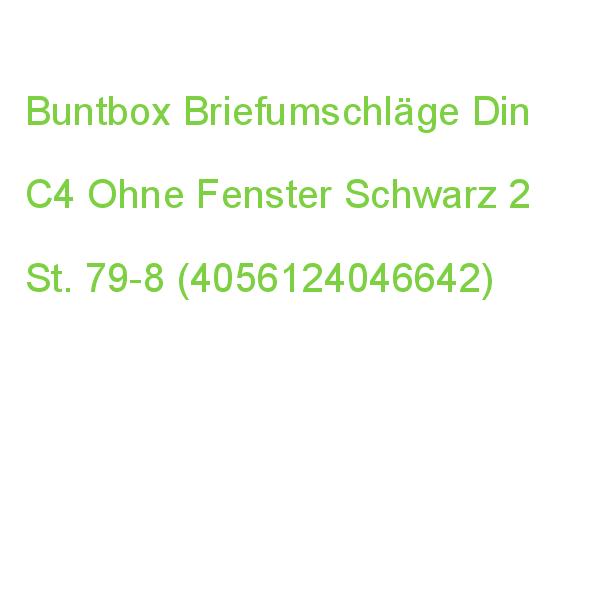 Buntbox Briefumschläge Din C4 Ohne Fenster Schwarz Steckverschluss 2 St. 79-8 (4056124046642)