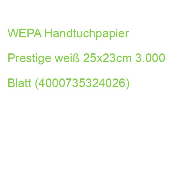WEPA Handtuchpapier santino Prestige Hochweiß V-Falz 25x23cm 3.000 Blatt (4000735324026)