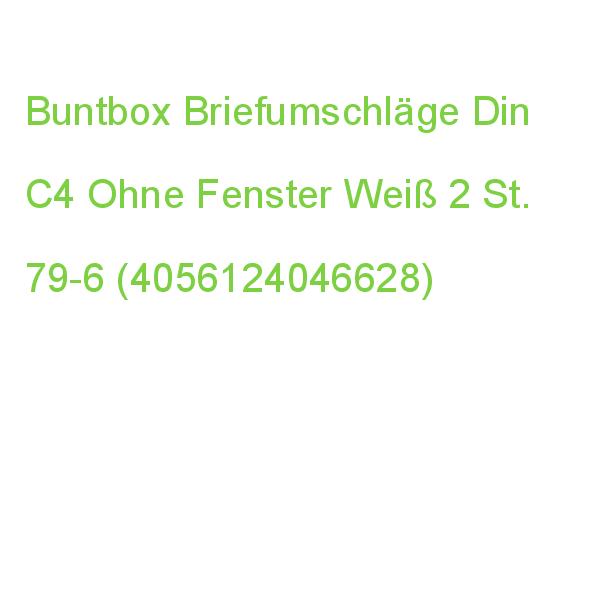 Buntbox Briefumschläge Din C4 Ohne Fenster Weiß Steckverschluss 2 St. 79-6 (4056124046628)