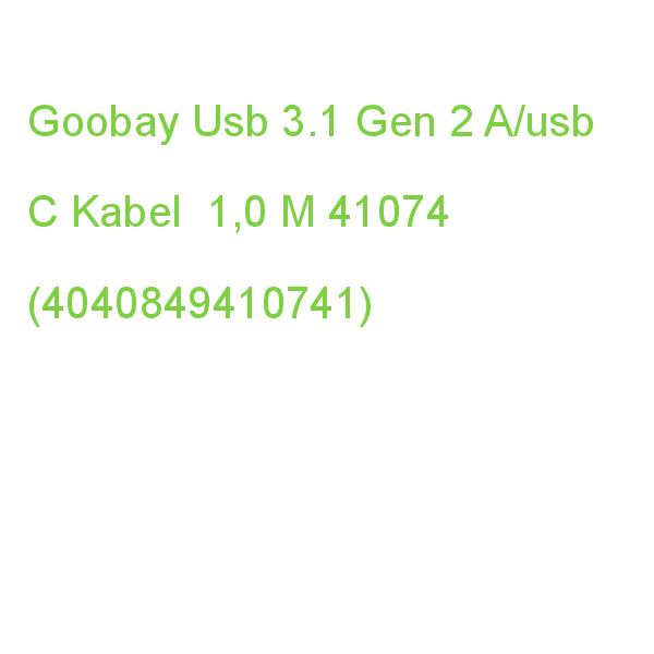Goobay Usb 3.1 Gen 2 A/usb C Kabel 1,0 M Schwarz, 1 St. 41074 (4040849410741)